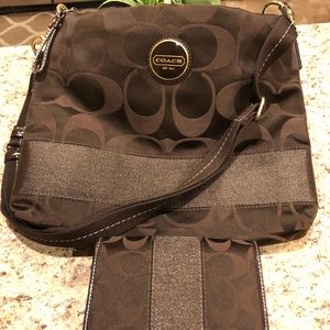 COACH Signature File Crossbody and matching wallet